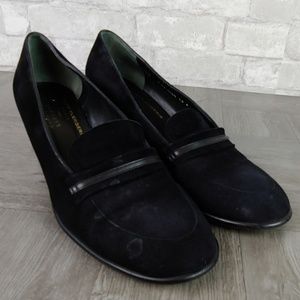 Robert Clergerie Paris Black Suede Wedge Loafer